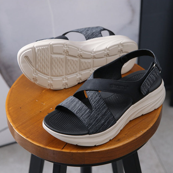 Athletic Sandals for Women, Thick-Soled Velcro Lightweight Walking Slides