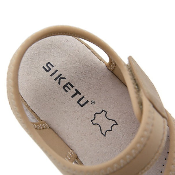 Leather Orthopedic Sandals for Women, Sporty Wedge with Arch Support