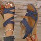 Platform Sandals for Women - Adjustable Criss-Cross Straps with Arch Support