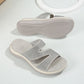 Rhinestone Platform Sandals, Plus Size Chunky Heel Dressy Summer Mules