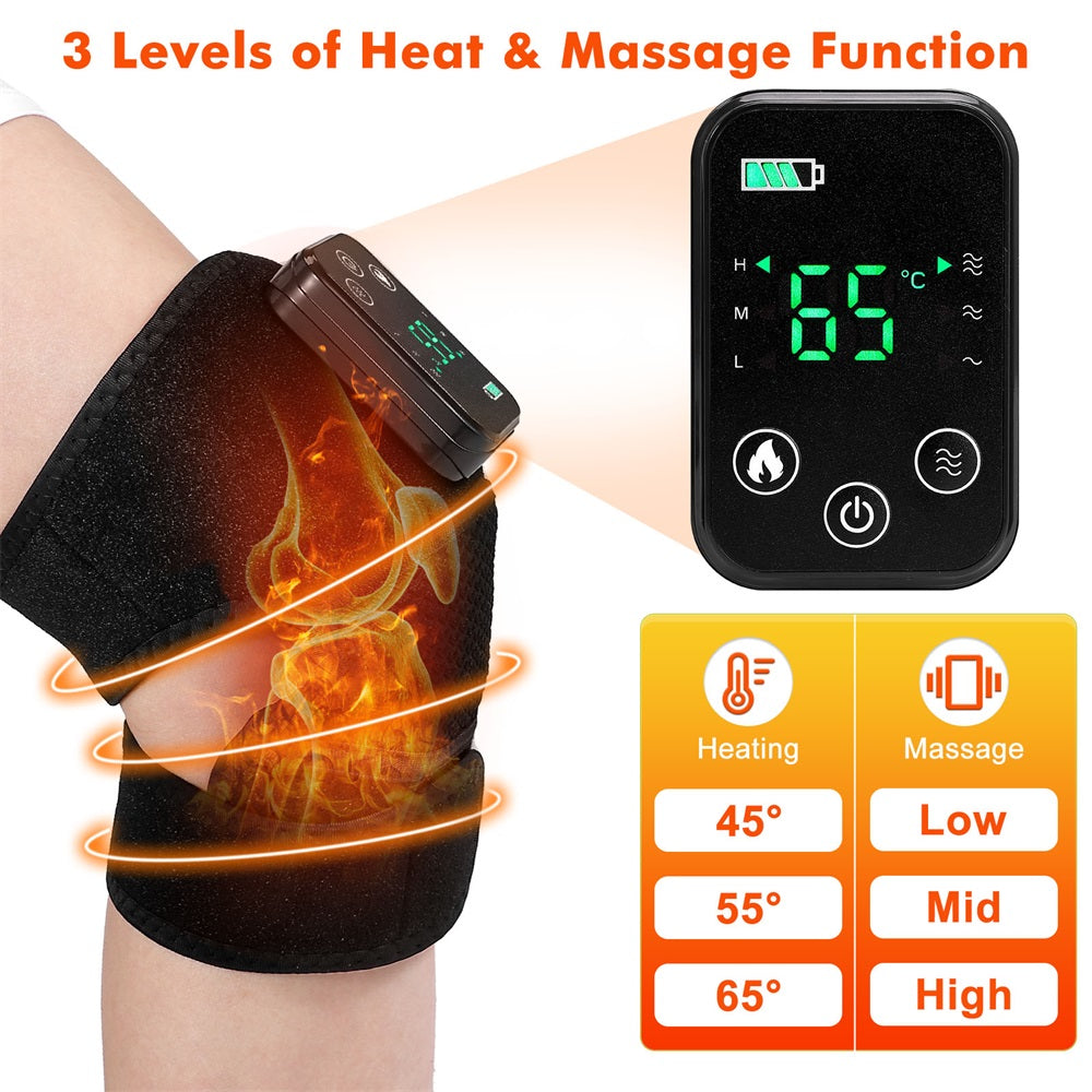 Heated Vibration Knee Massager Brace: in-wear demonstration