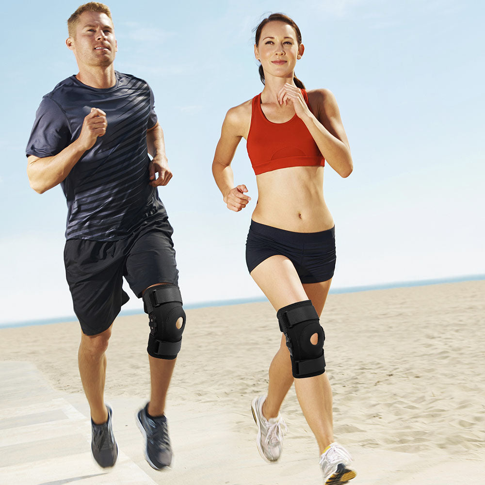 Adjustable Open-Patella Hinged Knee Brace: closure detail