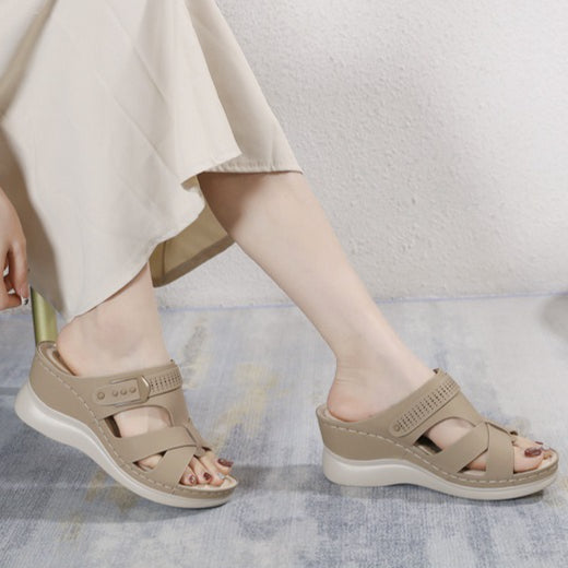 Wedge Sandals for Women, Casual Comfort Open Toe Summer Slides