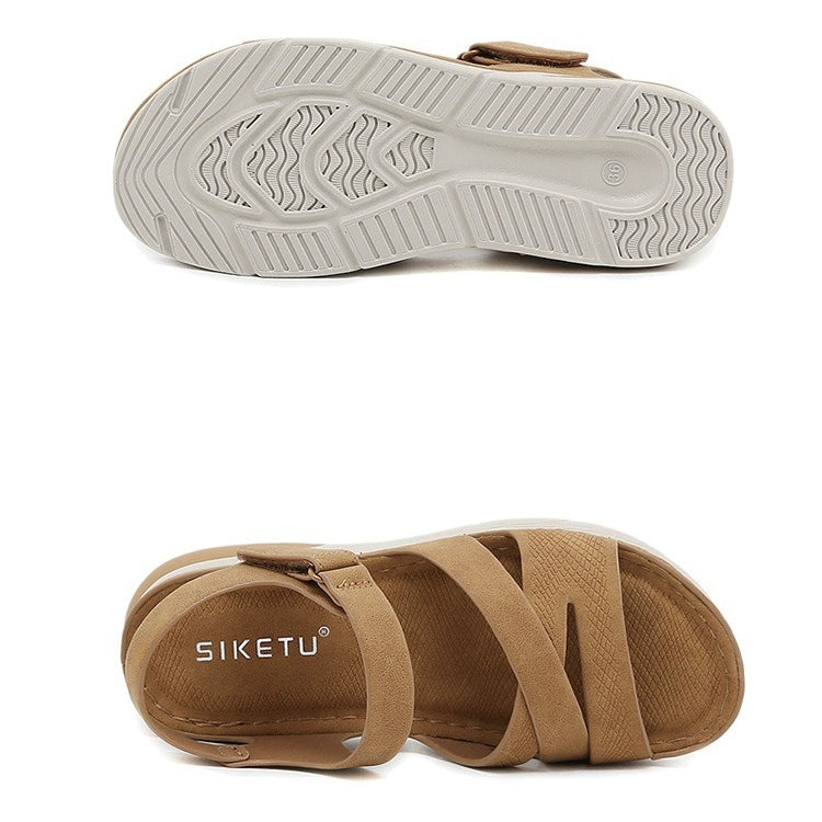 Sport Sandals for Women, Chunky Sole Hook-and-Loop Lightweight Summer Slides
