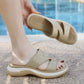 Rhinestone Platform Sandals, Plus Size Chunky Heel Dressy Summer Mules