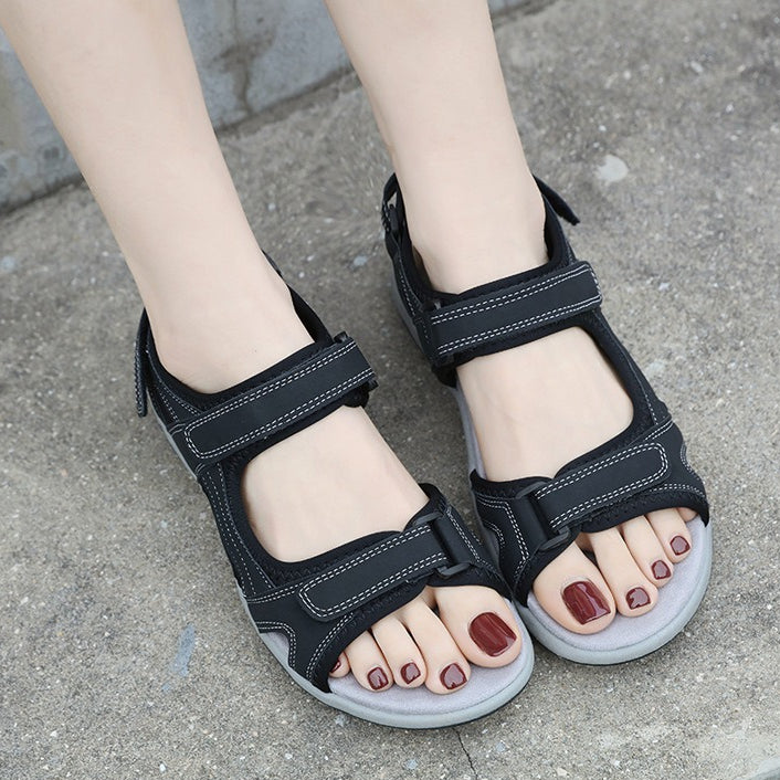 Velcro Sport Sandals for Women, Color Block Lightweight Summer Slides