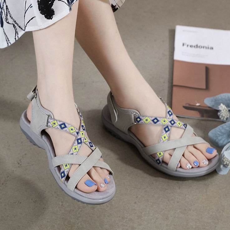 Flat Sport Sandals for Women, Athletic Comfort Durable All-Day Walking Shoes