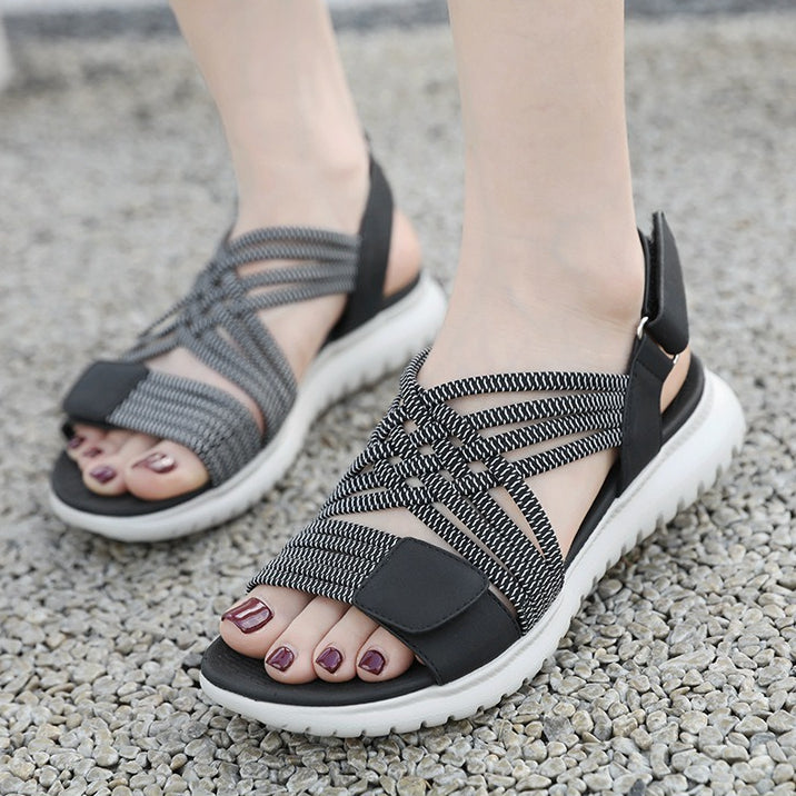Comfort Sport Sandals, Elastic Strap Lightweight Walking Summer Slides
