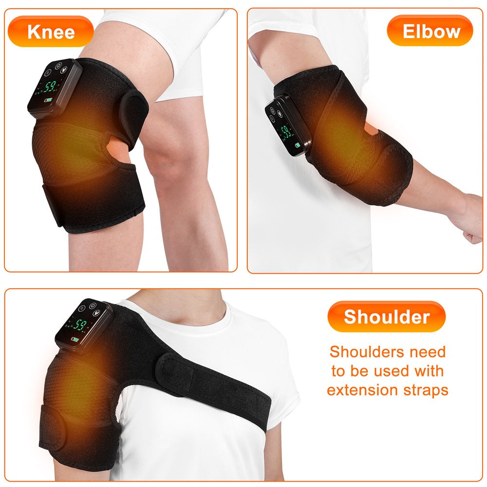 Heated Vibration Knee Massager Brace: fabric and stitching detail