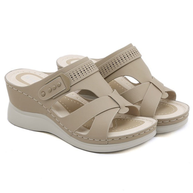 Wedge Sandals for Women, Casual Comfort Open Toe Summer Slides