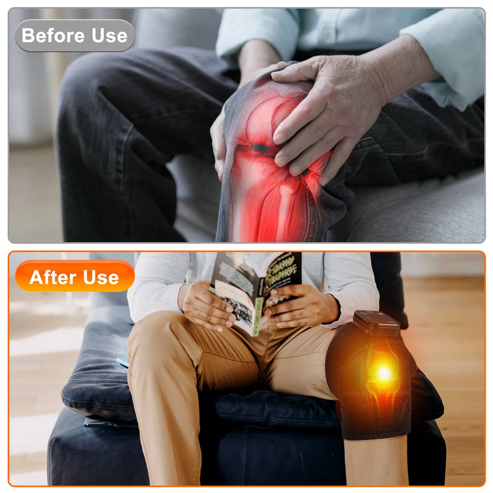 Heated Vibration Knee Massager Brace: top view