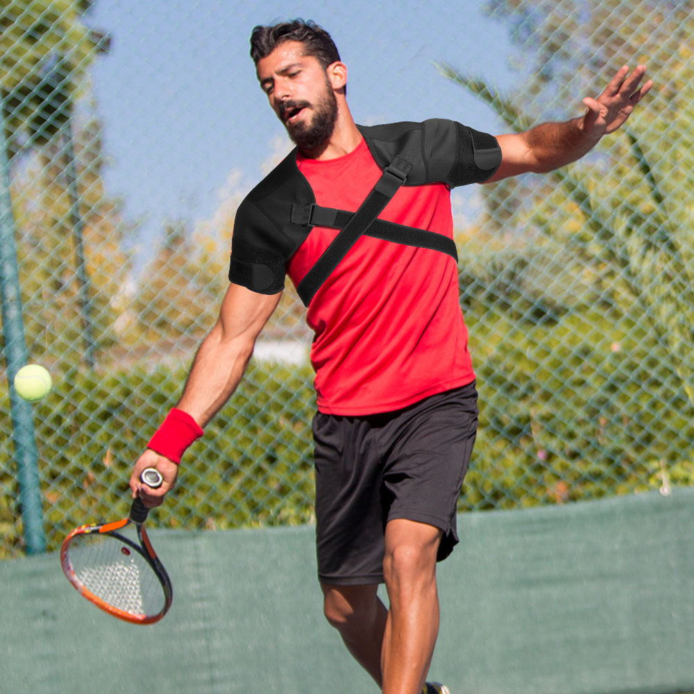 Double Shoulder Compression Brace: fit on the body