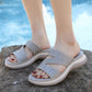 Rhinestone Platform Sandals, Plus Size Chunky Heel Dressy Summer Mules