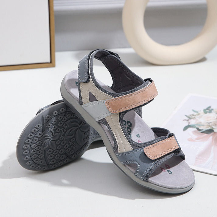 Velcro Sport Sandals for Women, Color Block Lightweight Summer Slides