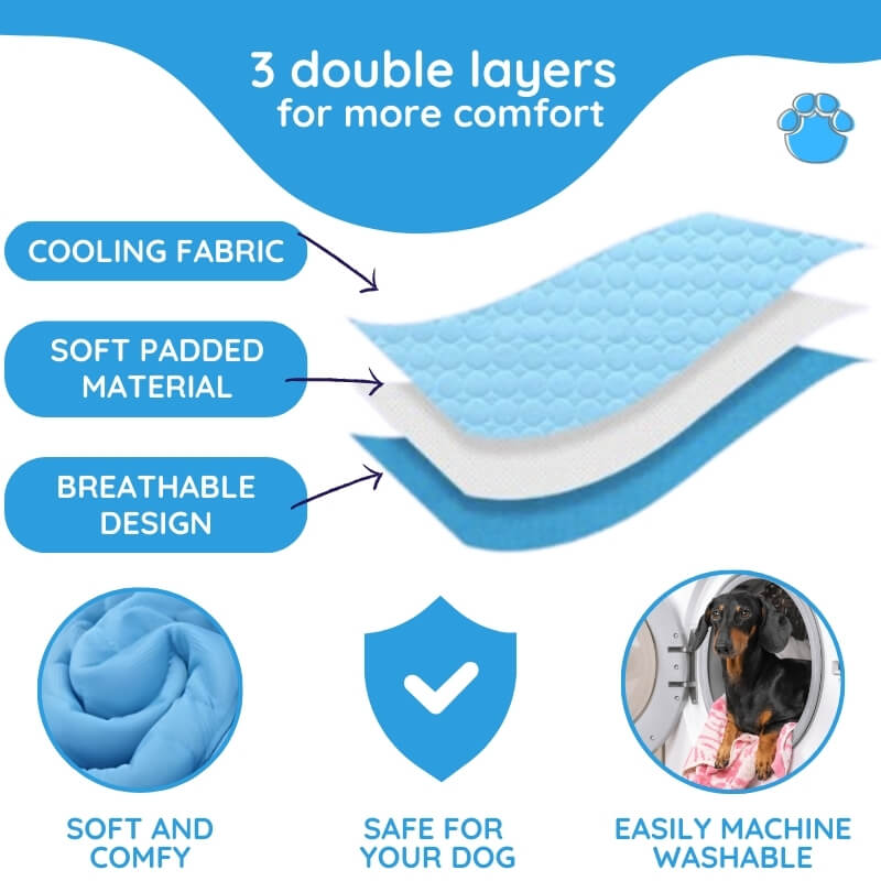 Self-Cooling Pet Mat: plush fabric and stitching detail