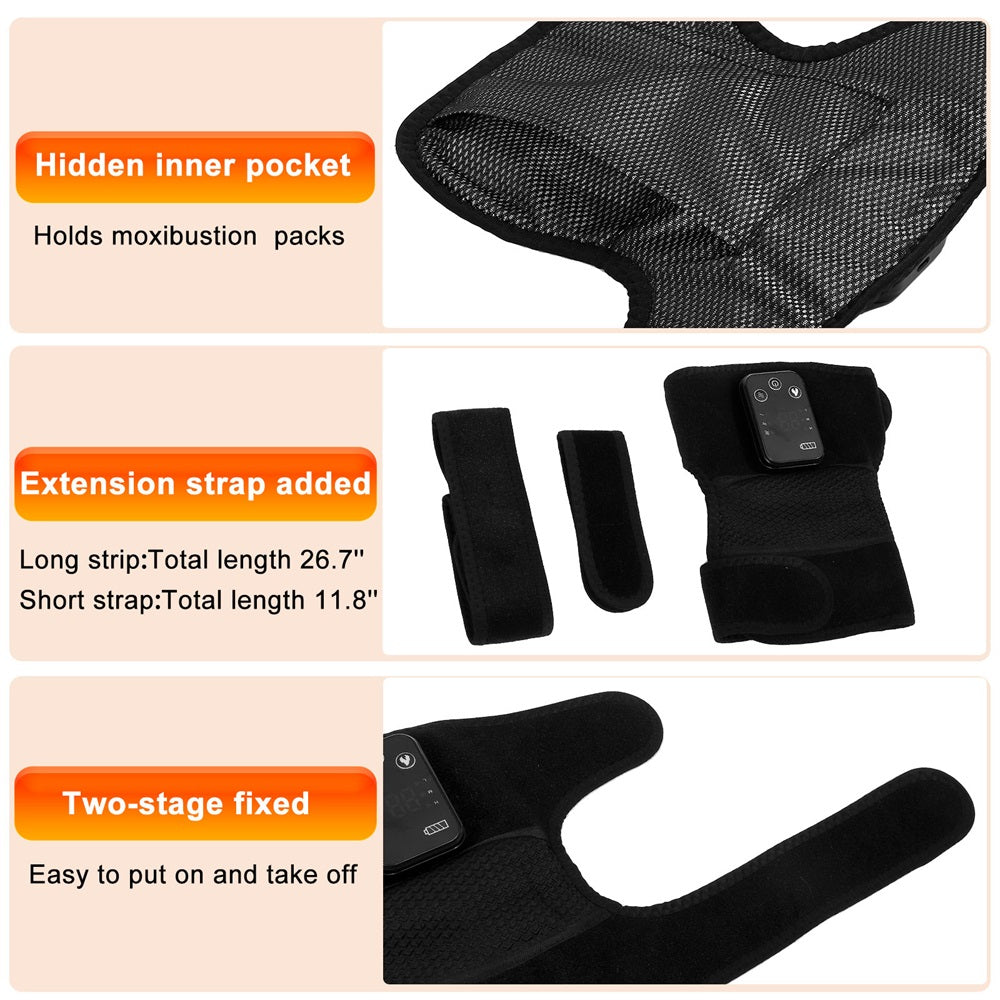 Heated Vibration Knee Massager Brace: size chart reference