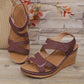 Platform Sandals for Women - Adjustable Criss-Cross Straps with Arch Support