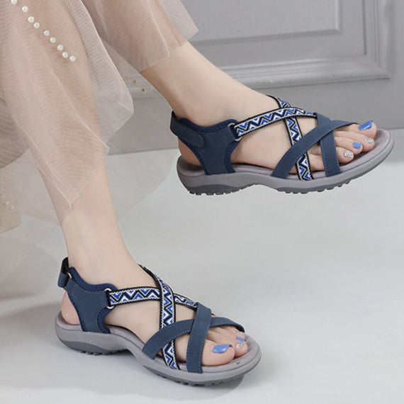 Flat Sport Sandals for Women, Athletic Comfort Durable All-Day Walking Shoes