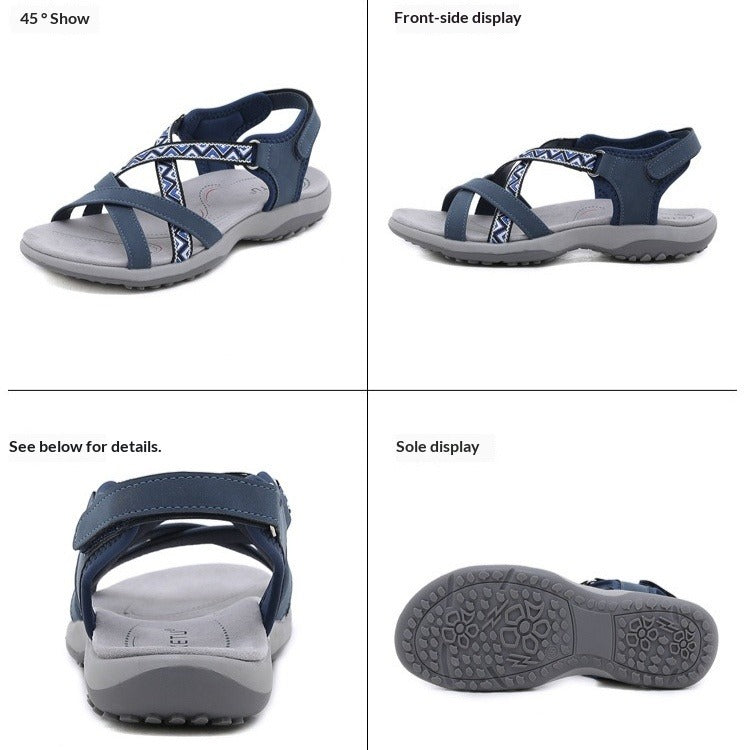 Flat Sport Sandals for Women, Athletic Comfort Durable All-Day Walking Shoes