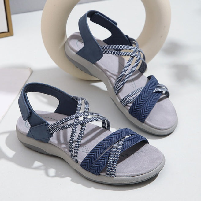 Elastic Sport Sandals for Women, Stretchy Velcro Athletic Walking Slides