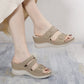 Wedge Beach Sandals for Women, Casual Summer Open Toe Walking Slides