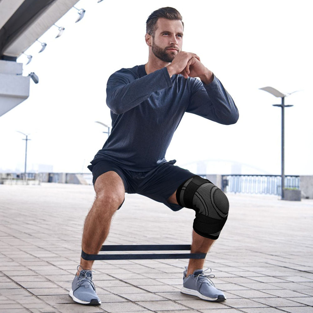 Adjustable Running Knee Sleeves: fabric and stitching detail