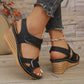 Platform Sandals for Women - Adjustable Criss-Cross Straps with Arch Support