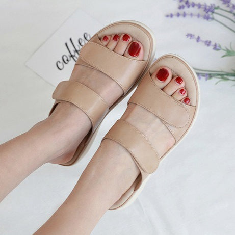 Beach Slide Sandals for Women, Velcro Massage Sponge Vacation Summer Slides