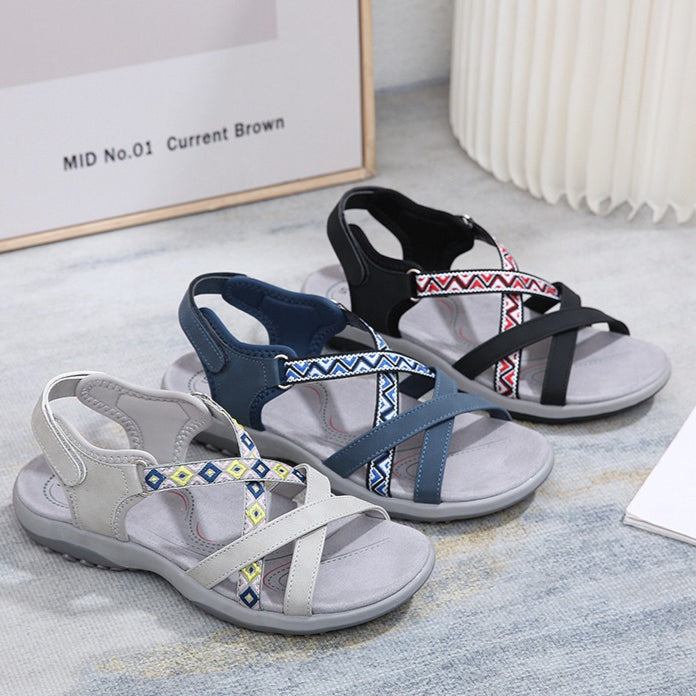 Flat Sport Sandals for Women, Athletic Comfort Durable All-Day Walking Shoes