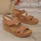 Platform Sandals for Women - Adjustable Criss-Cross Straps with Arch Support