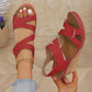 Platform Sandals for Women - Adjustable Criss-Cross Straps with Arch Support