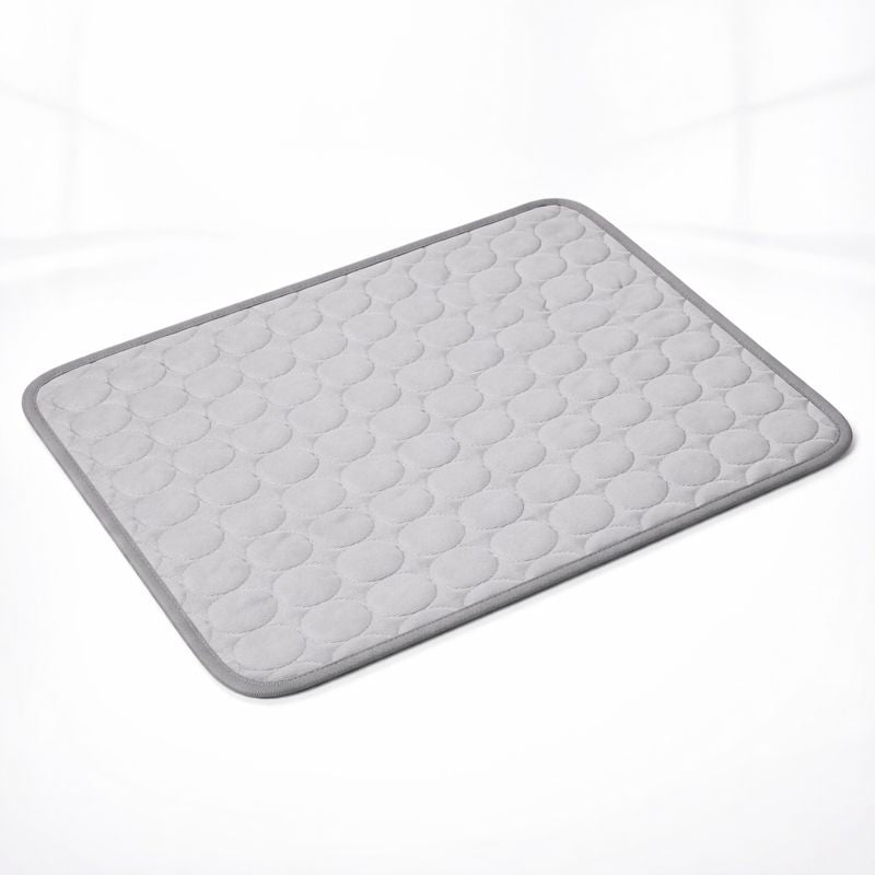 Extra-Large Dog Cooling Mat: dog resting on the bed