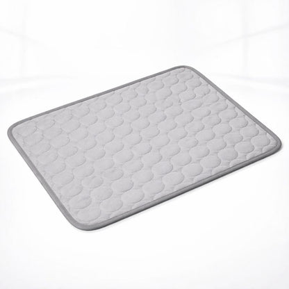 Extra-Large Dog Cooling Mat: dog resting on the bed