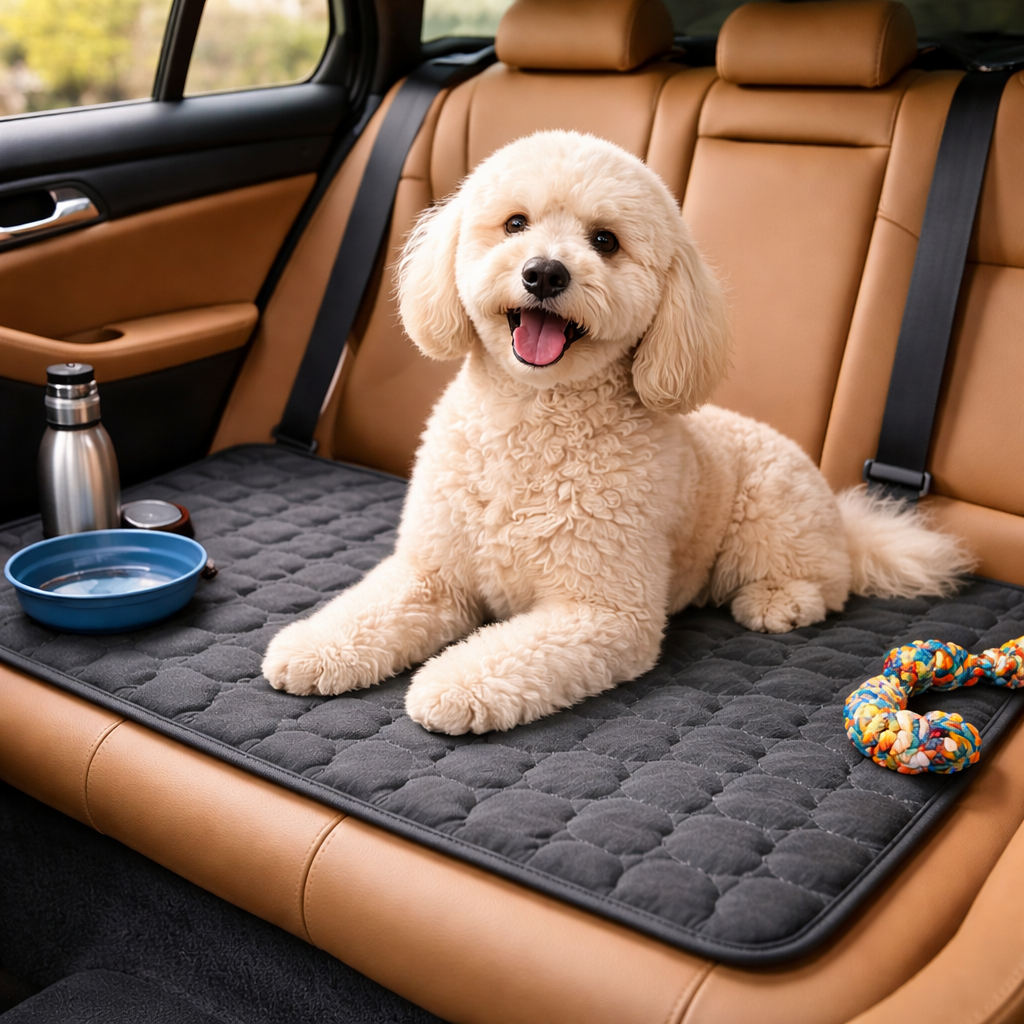 Cooling Dog Bed Mat: plush fabric and stitching detail