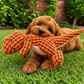 Indestructible Plush Dog Toy: fabric and squeaker detail