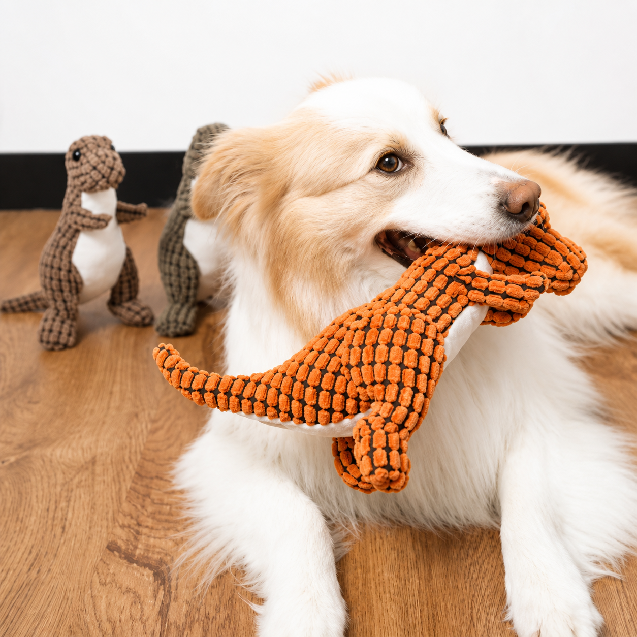 Indestructible Plush Dog Toy: size and scale reference
