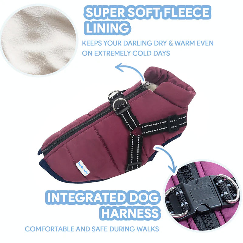 Dog Fleece Coat: closure and seam detail