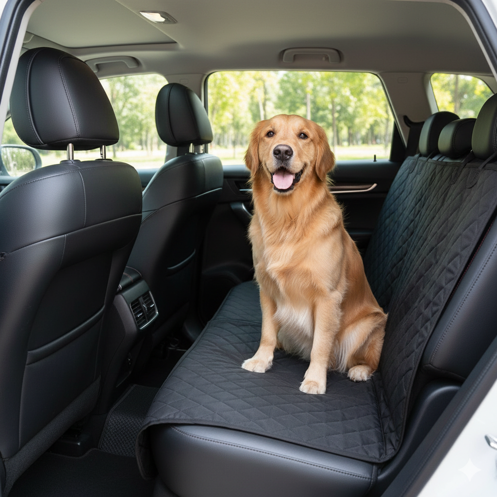 Premium Dog Car Seat Cover: top-down view
