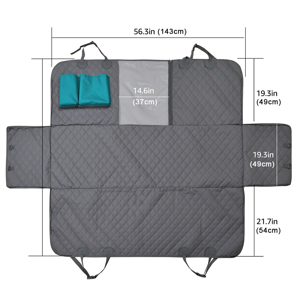 Waterproof Dog Car Seat Cover: top-down view