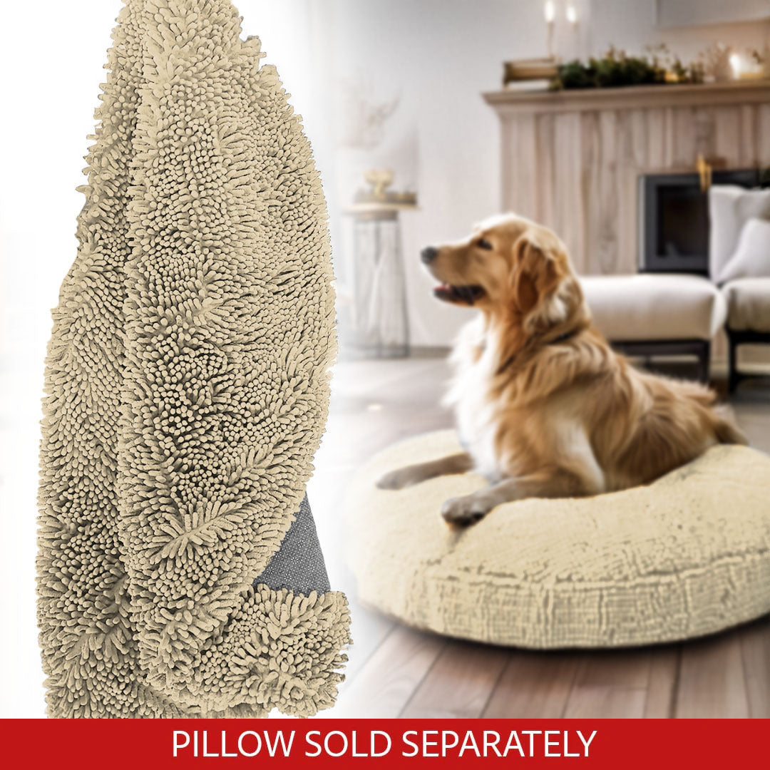 Cloud K9 Chenille Dog Bed Cover: plush fabric and stitching detail