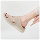 Breathable Platform Sandals for Women, Cutout Velcro Summer Comfort Slides