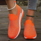 Comfortable Wedge Sneakers for Women - Rhinestone Flyknit Slip-On