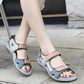 Velcro Sport Sandals for Women, Color Block Lightweight Summer Slides