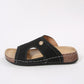 Cork Wedge Slide Sandals for Women - Lightweight Retro Platform Slippers