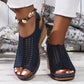 Walking Sandals for Women - Adjustable Strap Wedge with Cutout Design