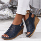 Walking Sandals for Women - Adjustable Strap Wedge with Cutout Design