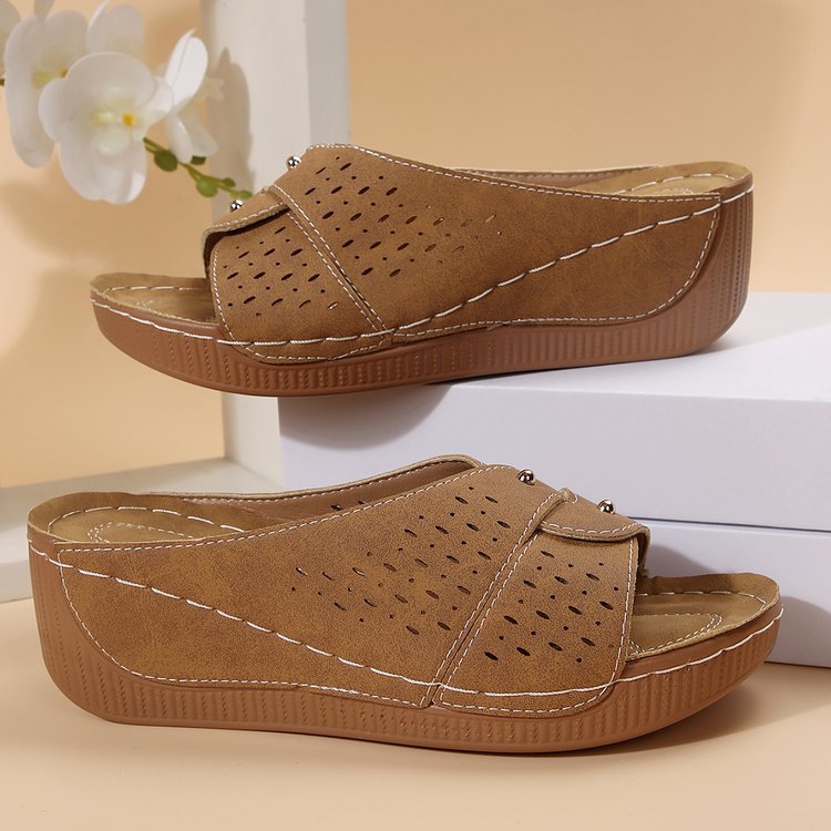 Comfortable Wedge Shoes for Women - Breathable Lightweight Summer Slides