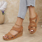Platform Sandals for Women - Adjustable Criss-Cross Straps with Arch Support