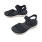 Platform Beach Sandals for Women, Cutout Hook-and-Loop Summer Slides