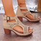Orthopedic Sandals for Women - Chunky Heel with Breathable Cutout Design